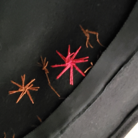 Arlin Wool Hat Black Floral Ribbon And Bead Accents - Picture 10 of 11